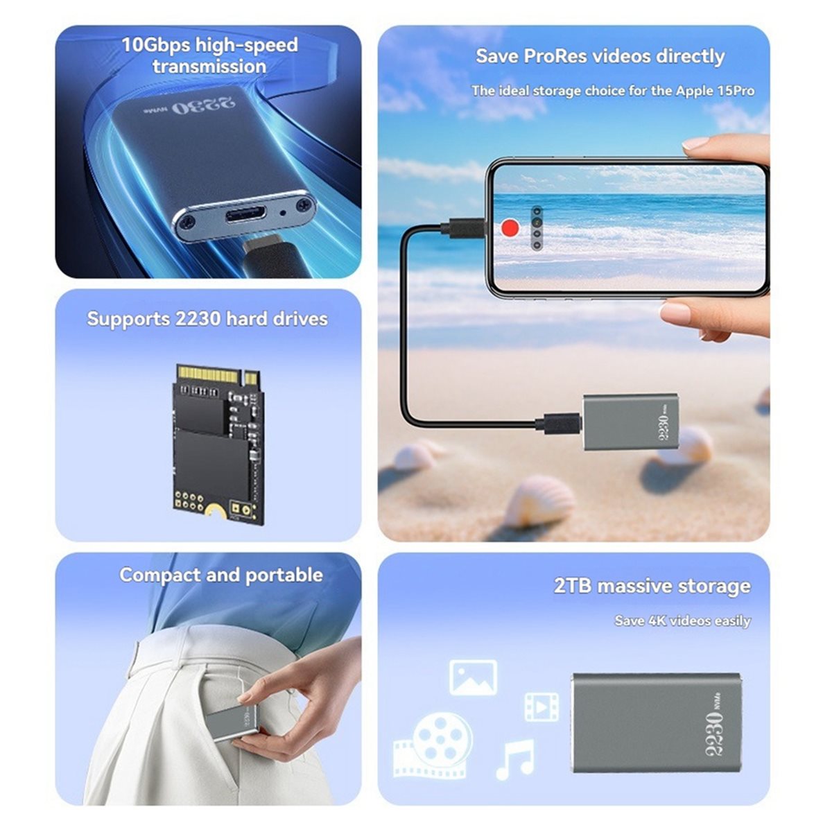 Portable Ssd Enclosure - A40I M.2 NVMe SSD Enclosure -