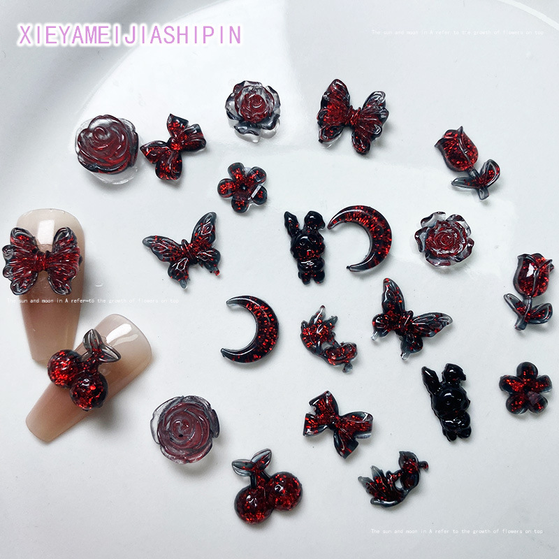 Trending Tech Accessories - 20pcs 3D Dark Gothic Resin Nail
