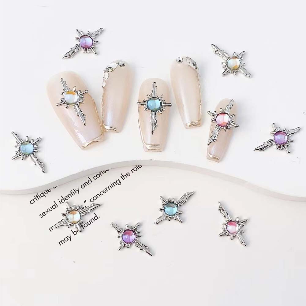 Trending Tech Accessories - 10Pcs Aurora Cross Star Nail Art