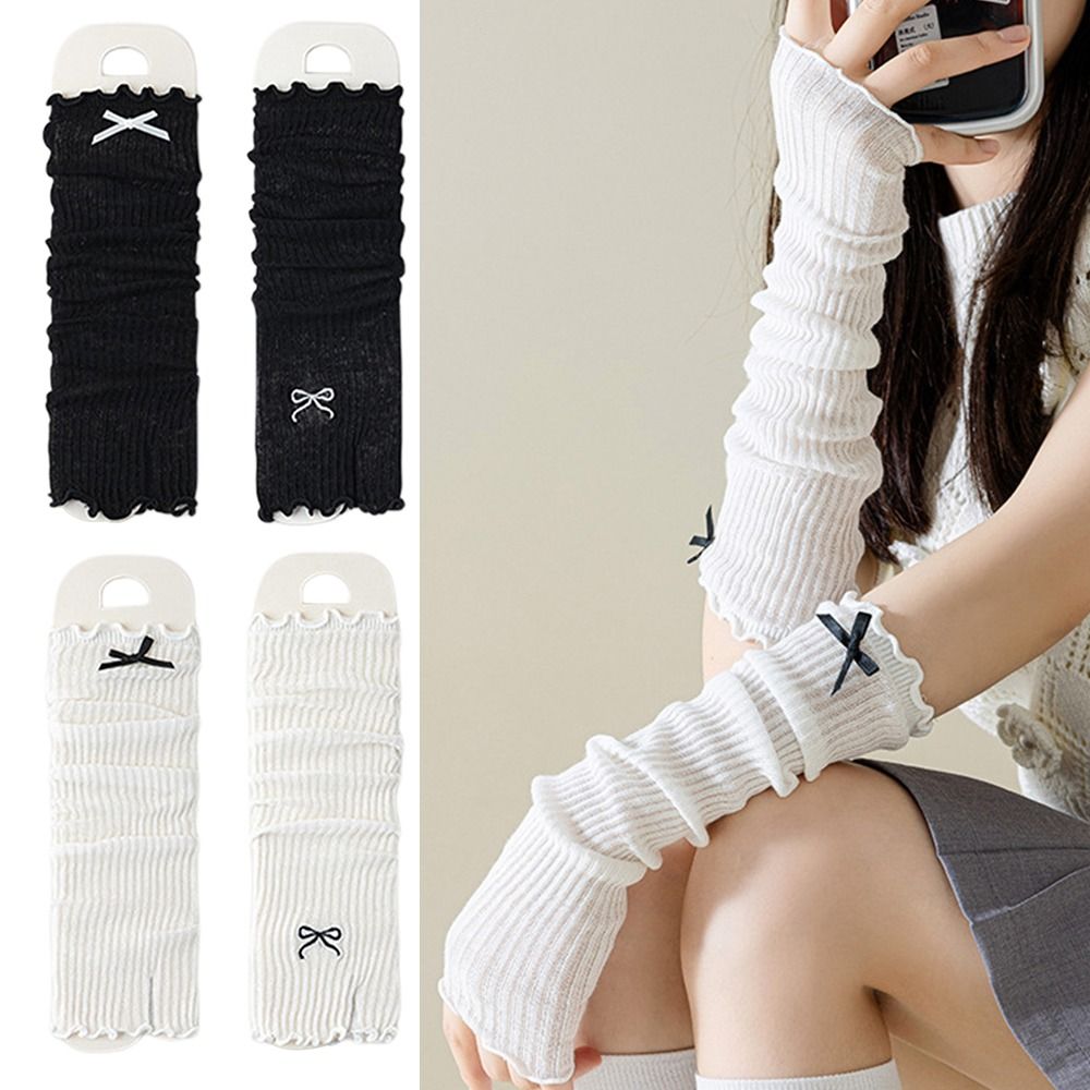 Y2K Tech Accessories - Y2K Embroidered Bow Lolita Lace Gloves