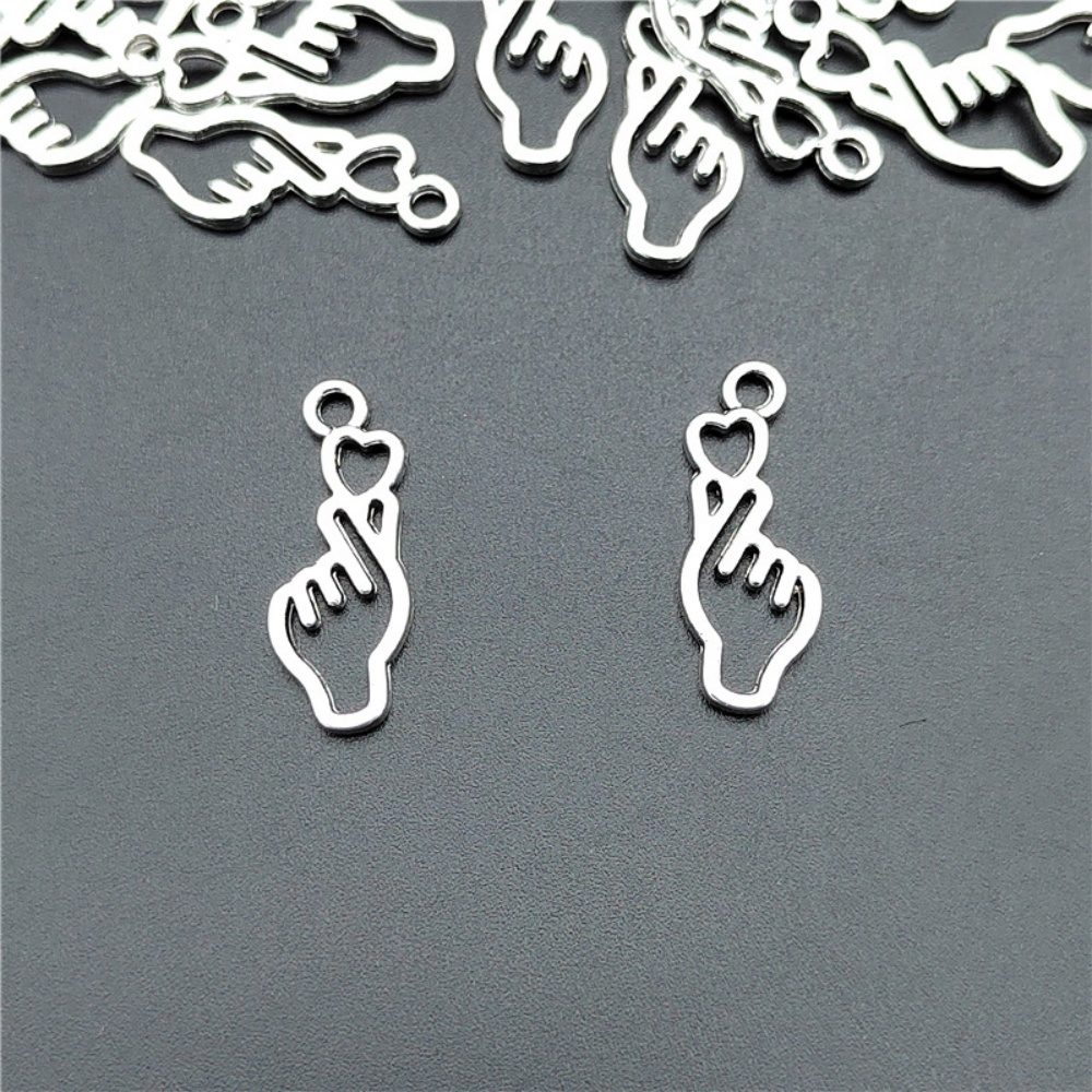 Y2K Tech Accessories - 10-100pcs Finger Heart Diy Jewelry Charms