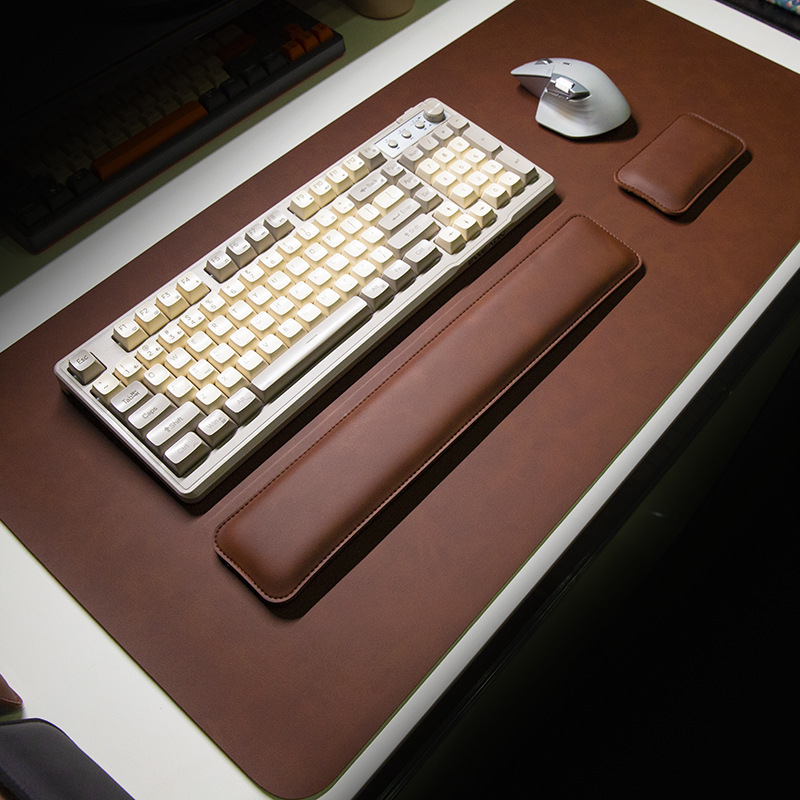 Keyboard Wrist Pad Leather - Desk Mat Waterproof PU Mouse Pad
