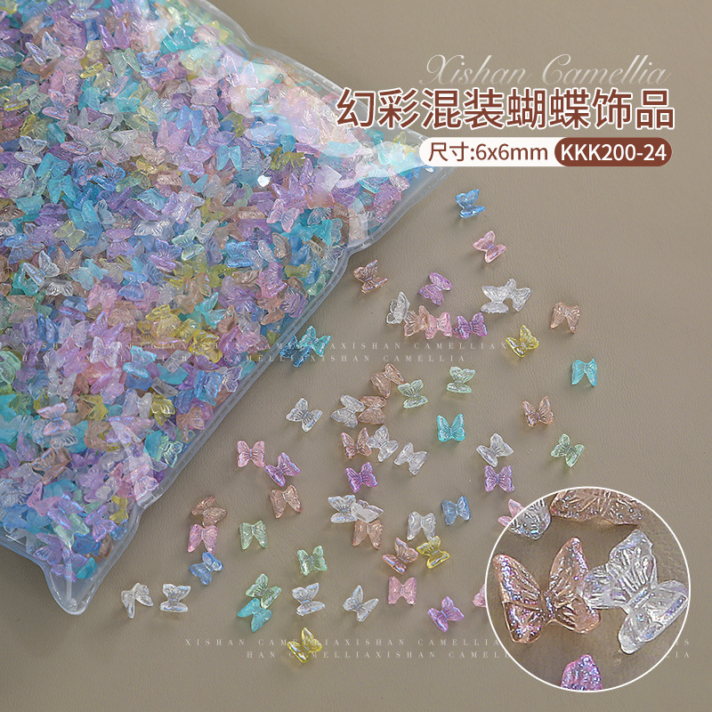 Trending Tech Accessories - 100pcs 6mm Aurora Butterfly Nail Art