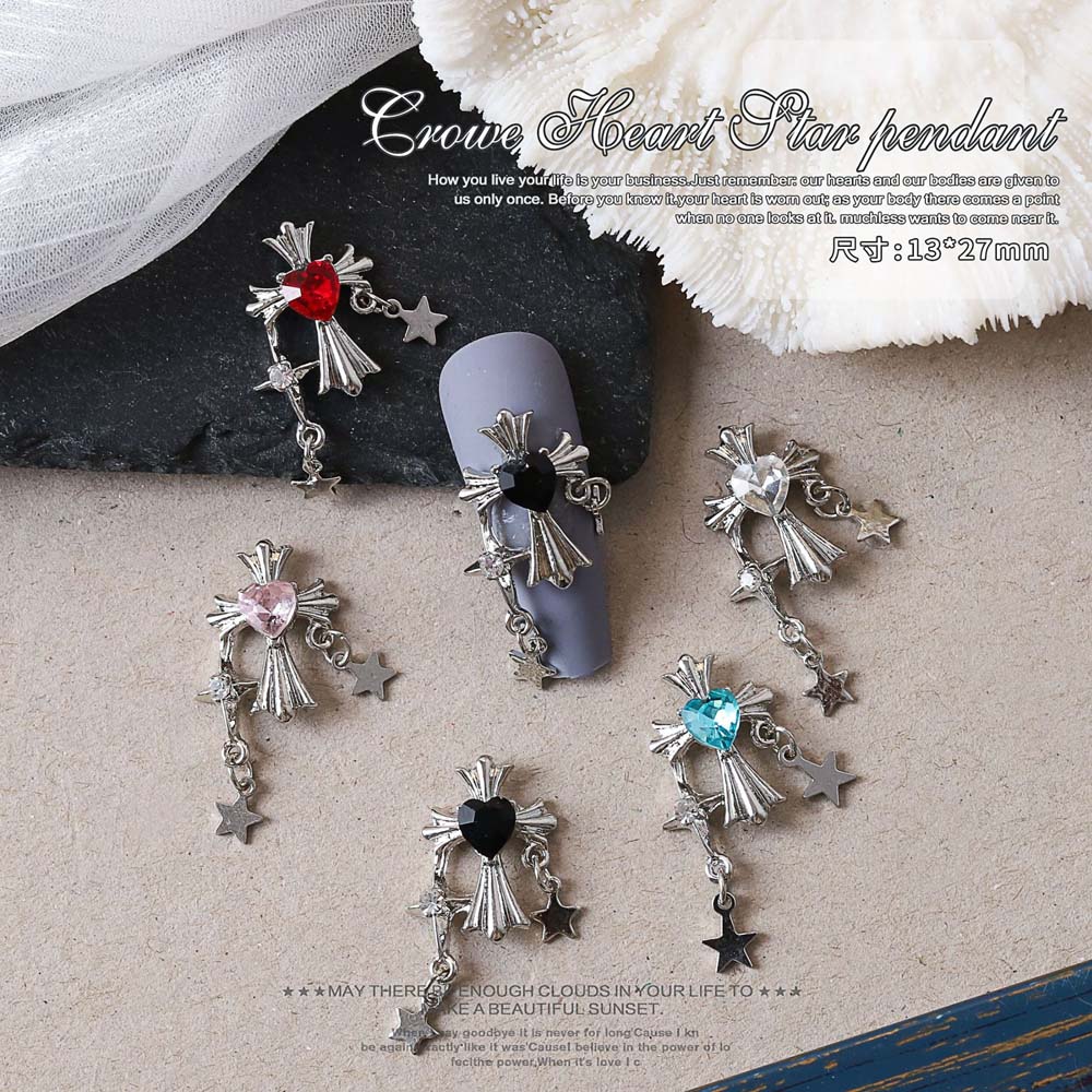 Trending Tech Accessories - 10pcs Retro Cross Chain Nail Art