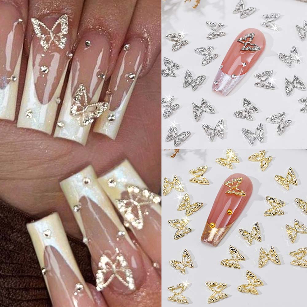 Trending Tech Accessories - 20pcs 3D Exquisite Hollow Butterfly Rhinestones