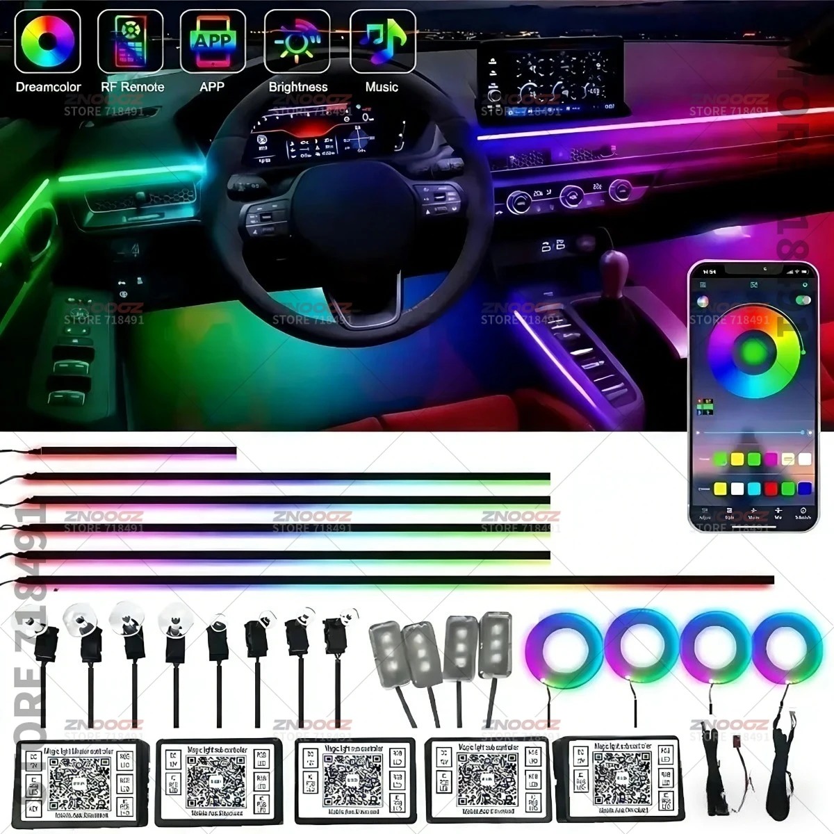 22in1 RGB Car Interior Acrylic - Tech Lighting Accessories ulasan dan harga