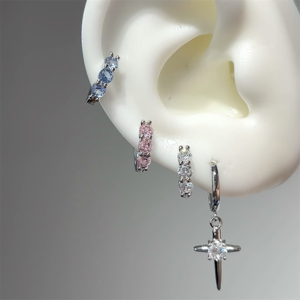 1 Pcs Bling Zircon Cross Drop  - Y2K Tech Accessories ulasan dan harga