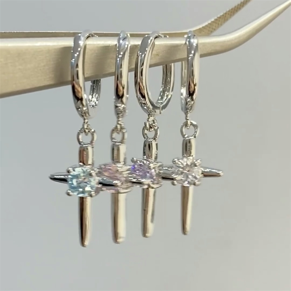 1 Pcs Bling Zircon Cross Drop  - Y2K Tech Accessories ulasan dan harga