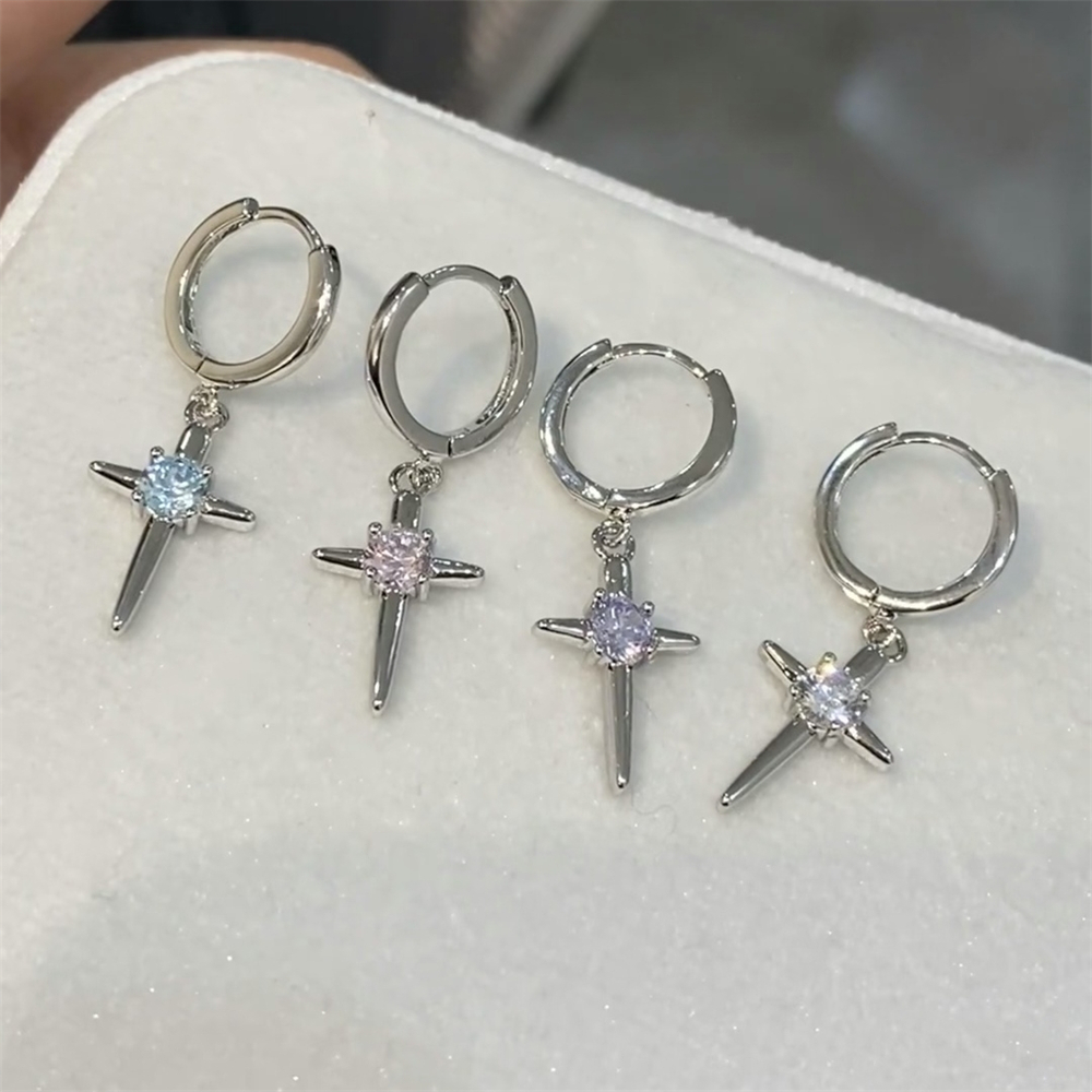 1 Pcs Bling Zircon Cross Drop  - Y2K Tech Accessories ulasan dan harga