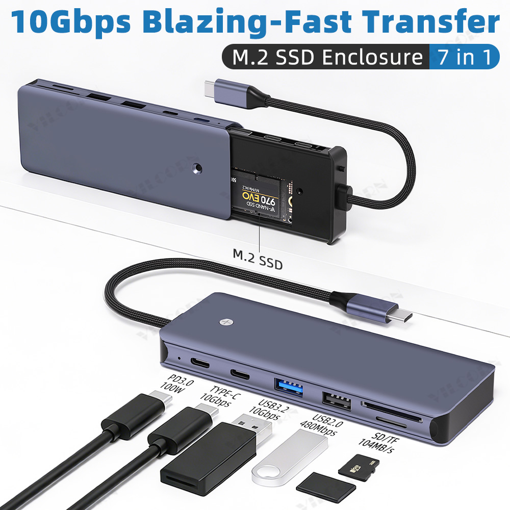 7in1 USB C Hub For MacBook Pro - Portable Ssd Enclosure ulasan dan harga