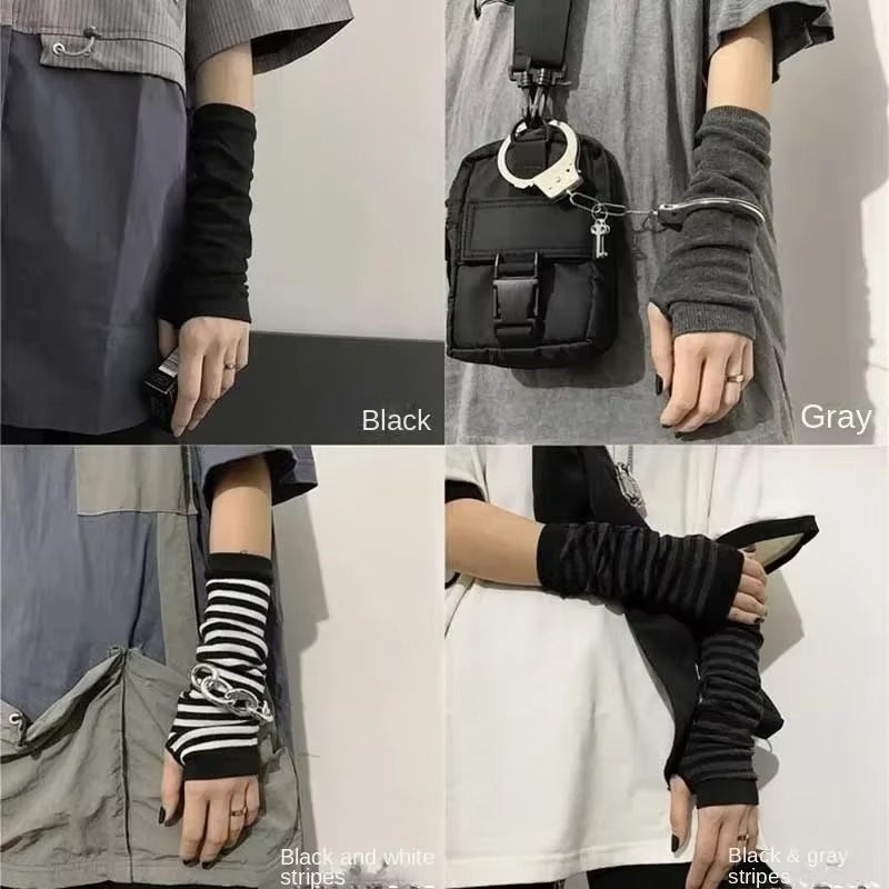 Black Punk Long Fingerless Glo - Y2K Tech Accessories ulasan dan harga