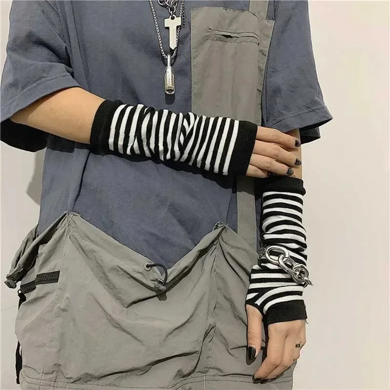 Black Punk Long Fingerless Glo - Y2K Tech Accessories ulasan dan harga