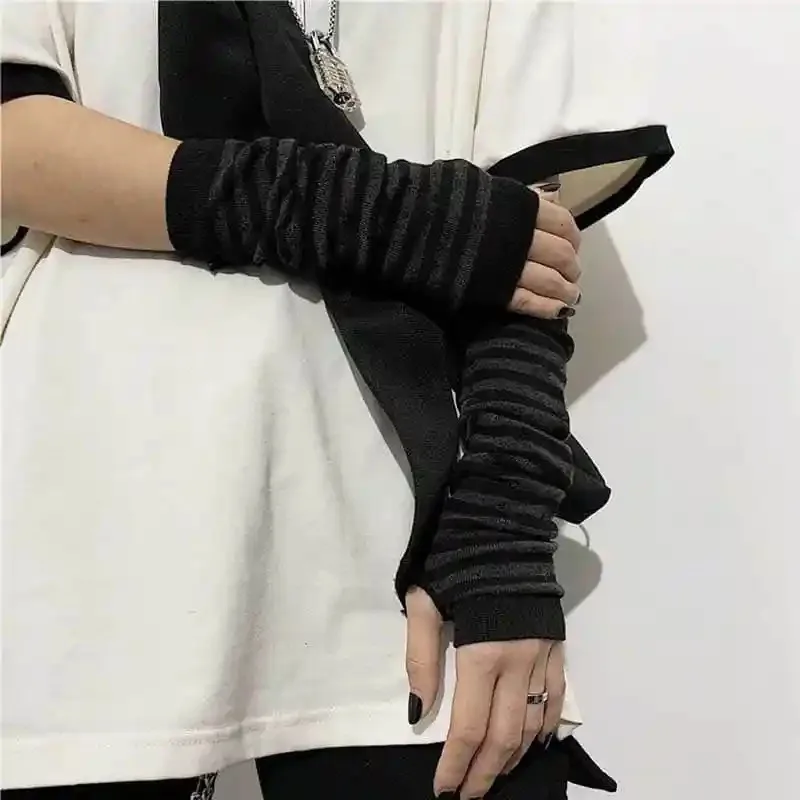 Black Punk Long Fingerless Glo - Y2K Tech Accessories ulasan dan harga