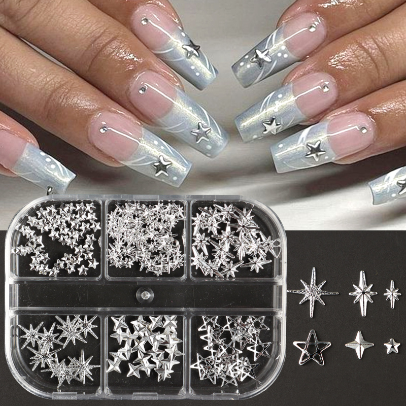 Metal Silver Star Nail Rivet S - Y2K Tech Accessories ulasan dan harga