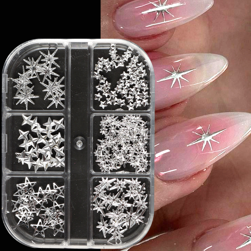 Metal Silver Star Nail Rivet S - Y2K Tech Accessories ulasan dan harga