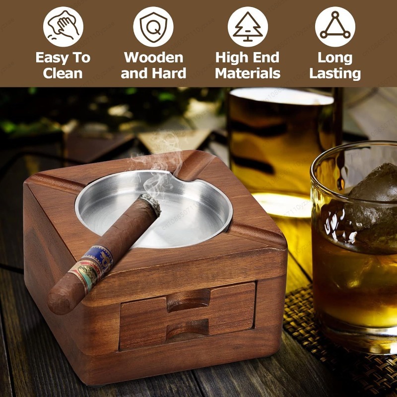 Wooden Cigar Ashtray with Phon - Tech Accessories For A Tablet ulasan dan harga