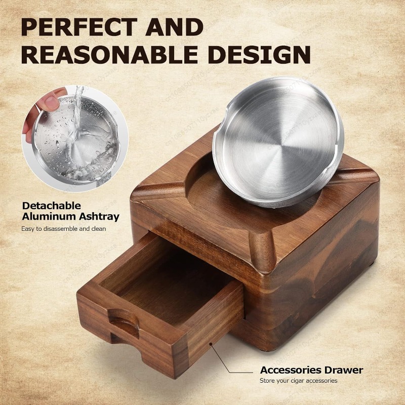 Wooden Cigar Ashtray with Phon - Tech Accessories For A Tablet ulasan dan harga