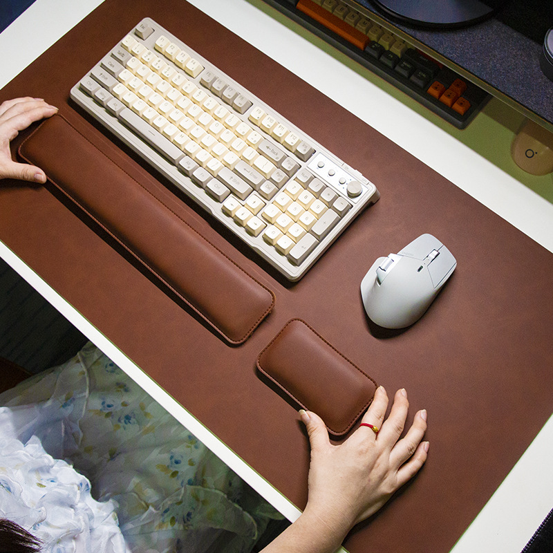 Desk Mat Waterproof PU Mouse P - Keyboard Wrist Pad Leather ulasan dan harga