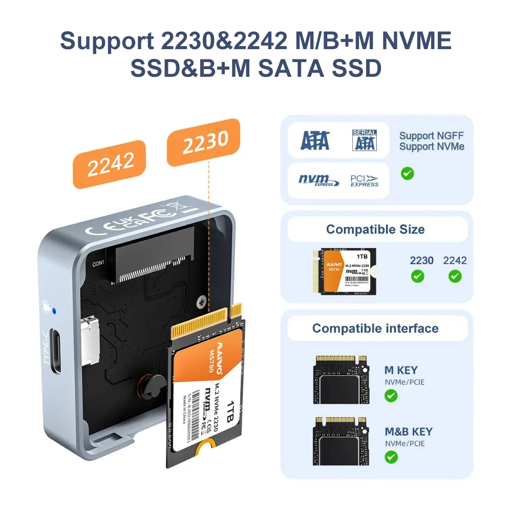 MAIWO M.2 2230 2242 NVMe SATA  - Portable Ssd Enclosure ulasan dan harga