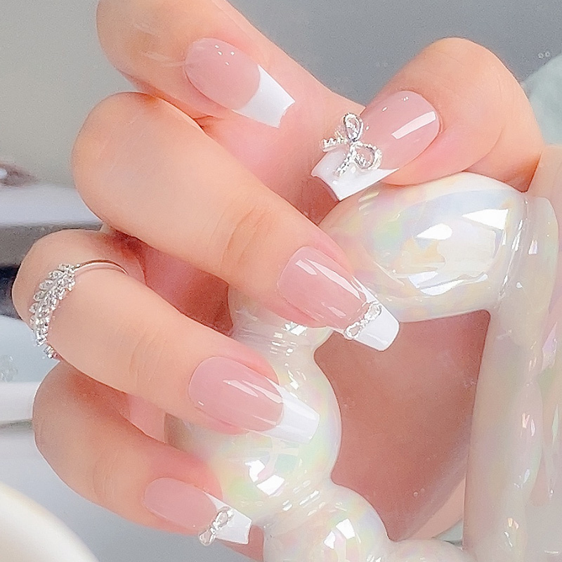 TSZS 3D Silver Bowknot Nail Ch - Trending Tech Accessories ulasan dan harga