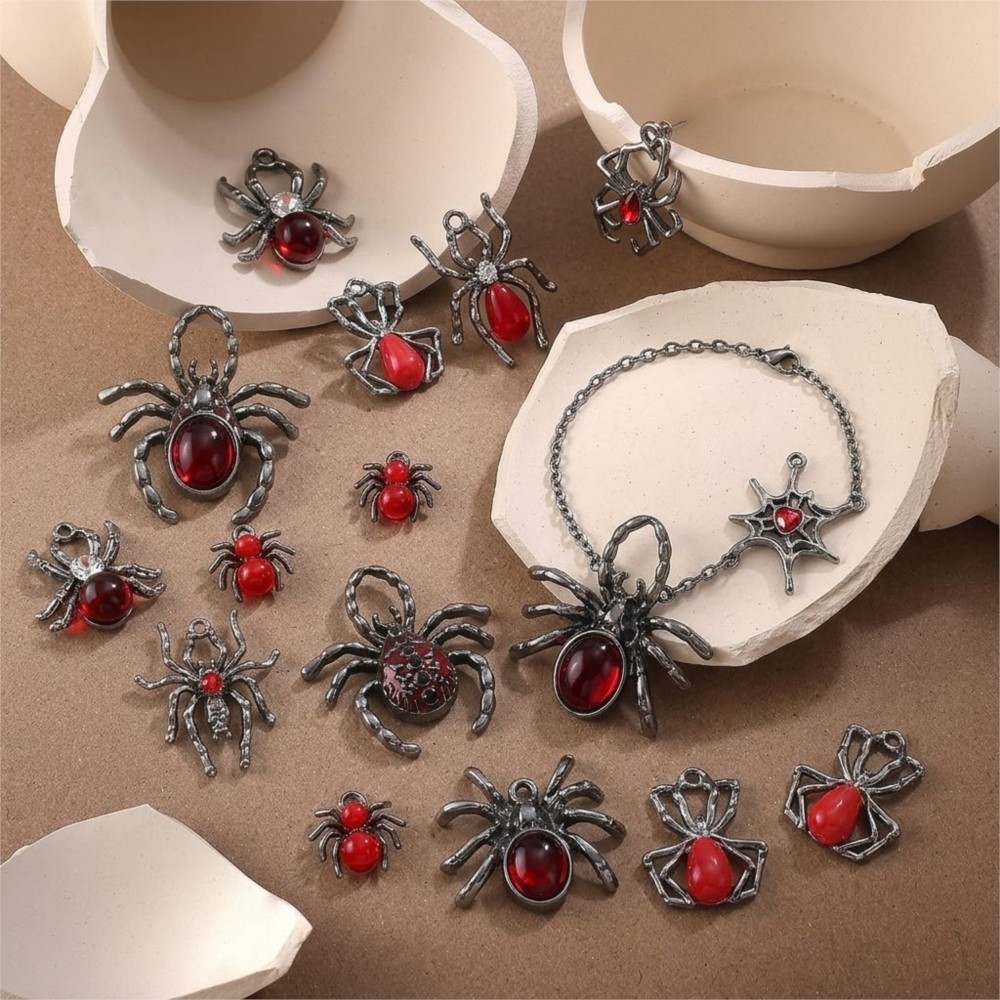 5pcs Gothic Black Spider Charm - Y2K Tech Accessories ulasan dan harga