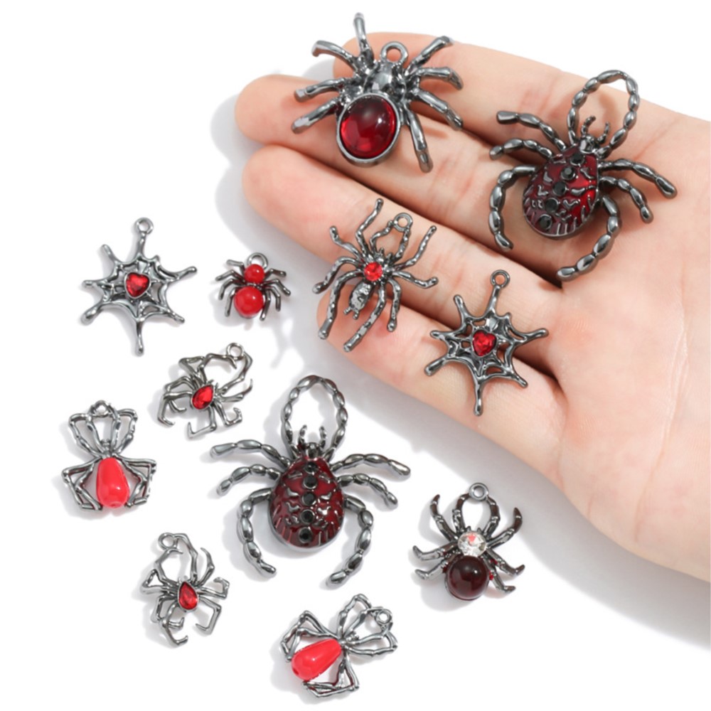 5pcs Gothic Black Spider Charm - Y2K Tech Accessories ulasan dan harga