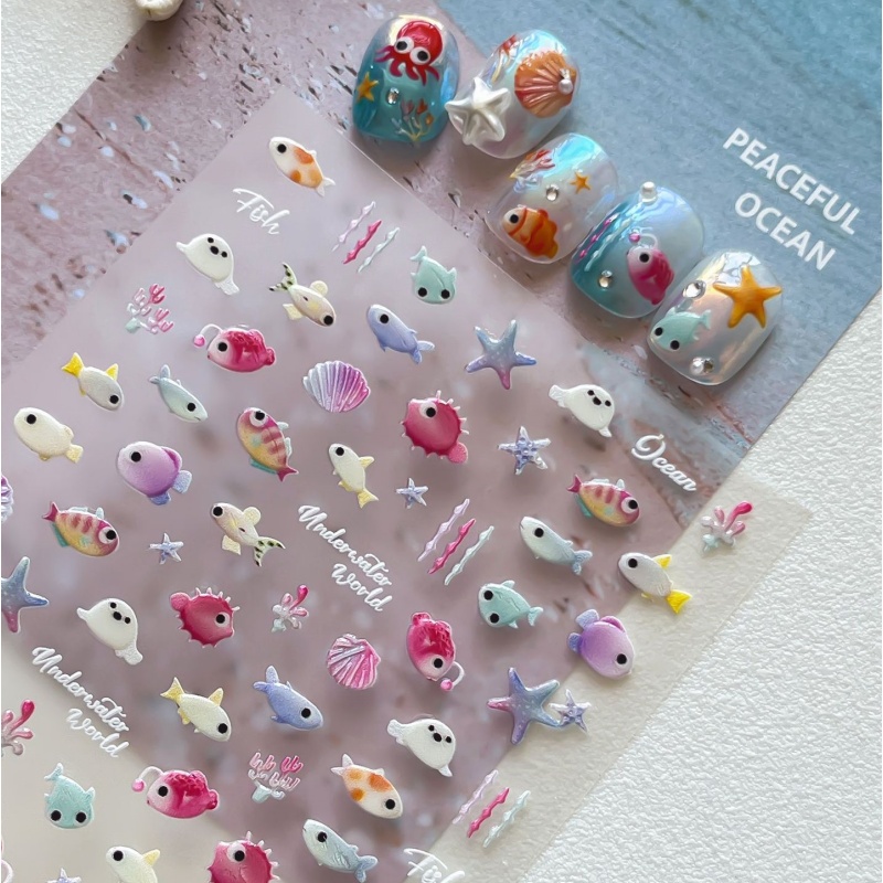 1PC Shell Fish Nail Stickers C - Y2K Tech Accessories ulasan dan harga