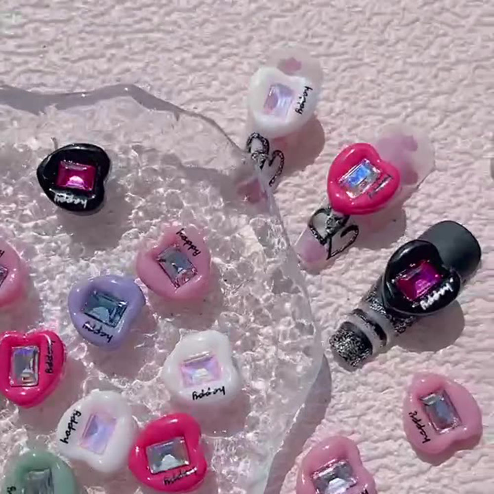 10pcs Kwaii Heart Nail Charms  - Trending Tech Accessories ulasan dan harga