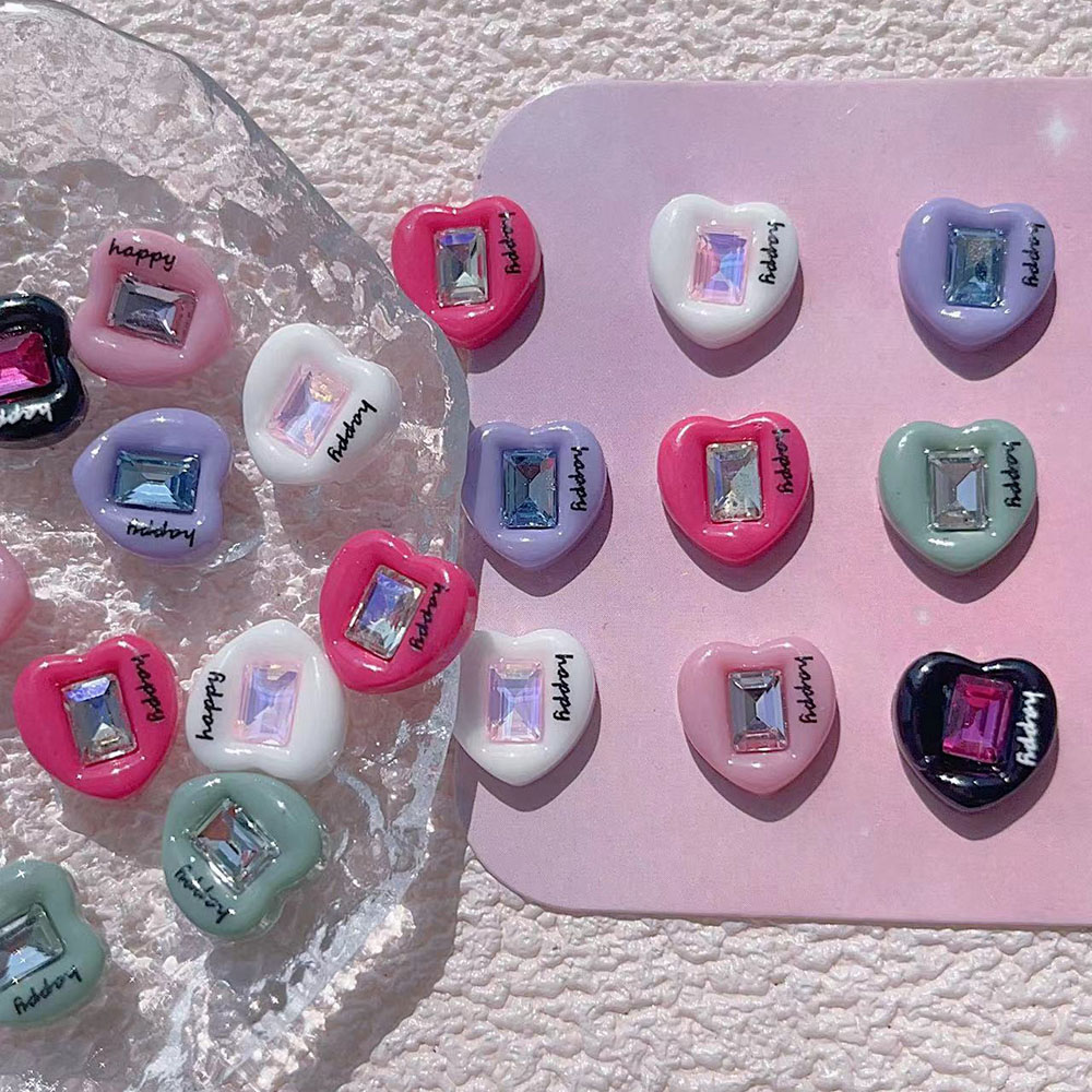 10pcs Kwaii Heart Nail Charms  - Trending Tech Accessories ulasan dan harga